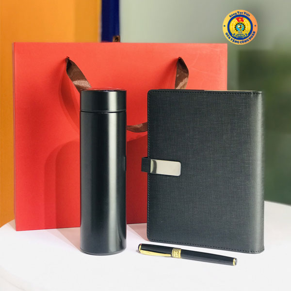 Bộ Giftset Sổ Bút Ký Bình Giữ Nhiệt Cao Cấp Khắc Logo Theo Yêu Cầu